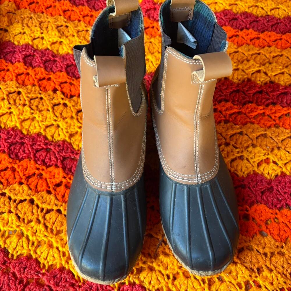 Lands end black duck boots